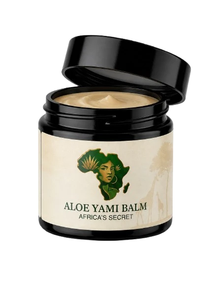 An open jar of Aloe Yami Balm